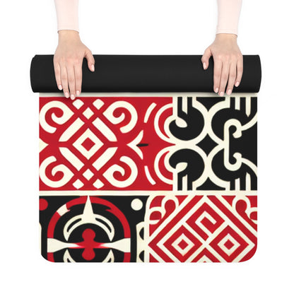 Stylish close-up of the Valentina Rialto Designer Yoga Mat by Dazzling Dreams Studio, showcasing its eco-friendly materials and elegant design ideal for yoga enthusiasts.