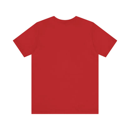 Back view of a classic red Sabrina Carpenter Inspired Unisex Short Sleeve Tee, showcasing its refined simplicity.