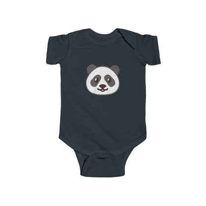 Panda Face Bodysuit, Infant Romper Suit in navy, featuring a charming panda face, perfect for stylish and comfortable baby attire.