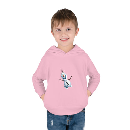 Charming pink Girls Olaf Frozen Hoodie with a delightful Olaf character, designed for style and warmth for kids aged 2-5 years.