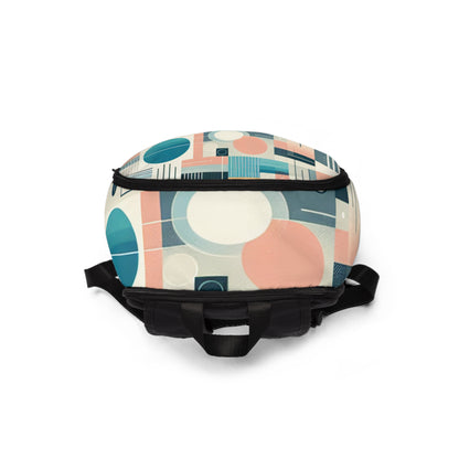 Artistic Pastel Backpack by Dazzling Dreams Studio, showcasing elegant abstract patterns in soft pastel hues, reflecting stylish sophistication and functional design.