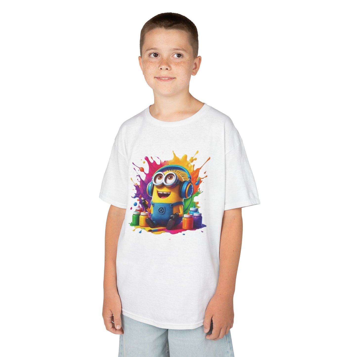 Minion T-Shirt - Paint Splatter Cartoon Art Kids Tee Childs Boys Girls Unisex