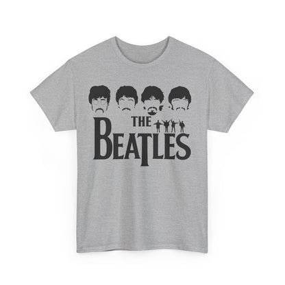Front view of The Beatles Unisex Graphic Cotton T-Shirt showcasing the iconic Abbey Road logo, exuding vintage music style and elegance.