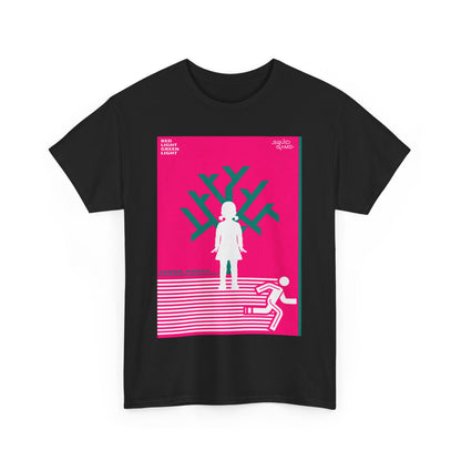 Elegant black t-shirt with a premium Squid Game graphic print. The design presents the captivating 'Red Light Green Light' theme, highlighting the playful yet thrilling elements of the series. Perfect for fashion enthusiasts seeking a unique statement piece that combines comfort with high-end style.
