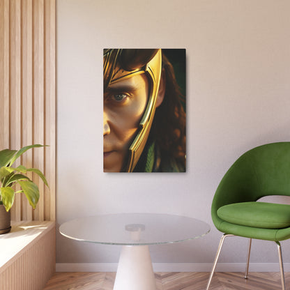 Loki Metal Art Poster elegantly displayed in a modern living space, elevating the decor with its striking presence and mythical allure.