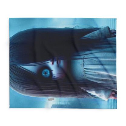 Luxurious decorative Halloween fleece blanket featuring a spooky character design, perfect for adding a warm touch to your festive decor.