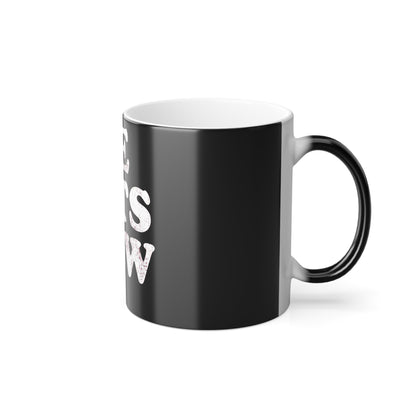 Refined image of the Let It Snow Le Tits Now Colour Morphing Mug in a charming angle, perfect for a luxurious gift this Christmas.