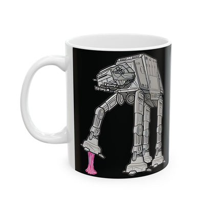 Luxurious Rebel Gum Star Wars Heat Changing AT-AT Coffee Mug featuring a cheeky design of the AT-AT walker and highlighting its unique colour transformation, ideal for stylish office or home use.
