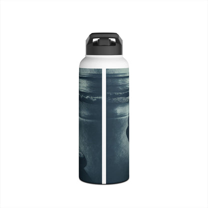 Fantasy Paddleboarding Stainless Steel Water Bottle with a captivating shoreline graphic, merging elegance and practicality for outdoor hydration.