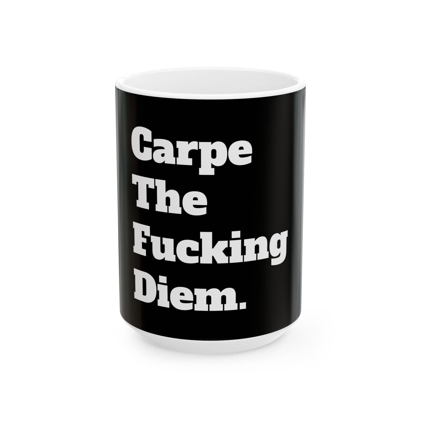 Inappropriate Slogan Ceramic Mug featuring a funny quote, perfect for office pranks and adult humour.