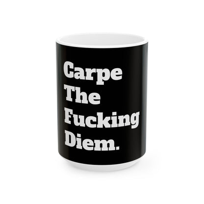 Inappropriate Slogan Ceramic Mug featuring a funny quote, perfect for office pranks and adult humour.