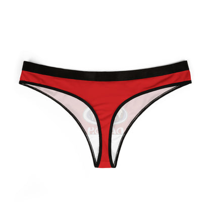 Chic red thong with bold graphic saying 'Pound My Cake Daddy', designed for a playful and humorous take on women's lingerie.