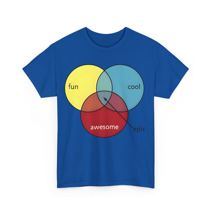 Front view of the Epic Pie Chart Graphic Tee, an exquisite unisex triad t-shirt with a humorous design and quality fabric.