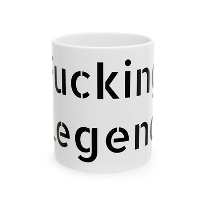 Inappropriate slogan ceramic mug featuring adult humour, perfect for quirky coffee lovers and office pranks.