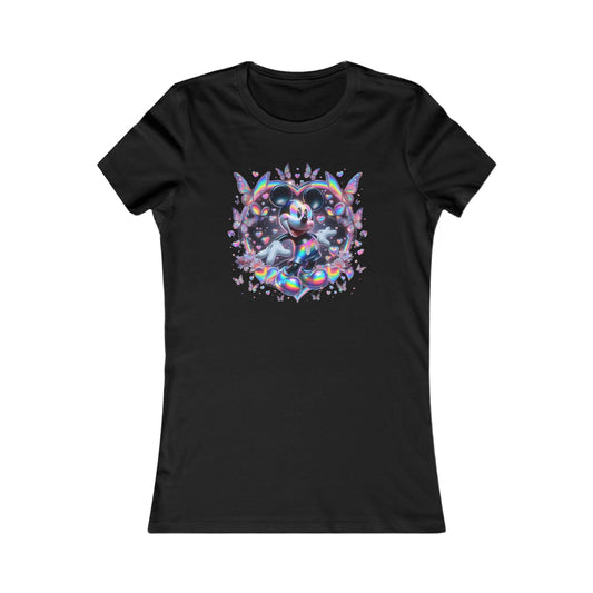 Iridescent Mickey Mouse Women's  Cotton T Shirt Tee.