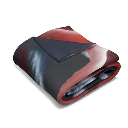 Decorative and Warm Halloween Spooky Arctic Fleece Blanket elegantly folded, showcasing its luxurious fabric and intricate design, ideal for cozy autumn nights.