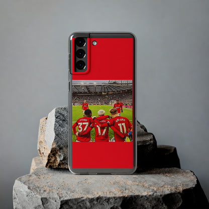 Refined Manchester United Mainoo Garnach Hojlund Soft Phone Case presented in a luxurious setting, showcasing your loyalty to the team.