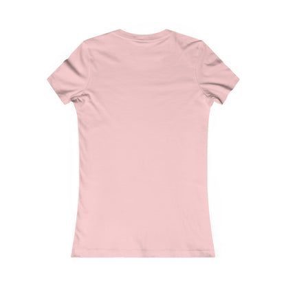 Graceful back view of a soft pink women's t-shirt, highlighting its luxurious fabric and tailored design for a sophisticated look.