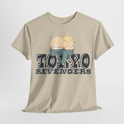 Elegant Tokyo Revengers men's t-shirt showcasing captivating anime art and statement text, perfect for style-savvy anime enthusiasts.