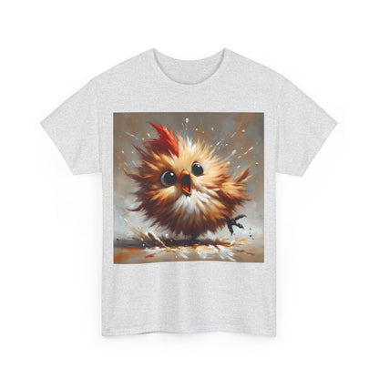Front view of the Explosive Joy Tee - Cartoon Bird Edition displaying a vibrant cartoon bird illustration bursting with energy.