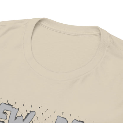 Close-up view of the collar and neckline of a premium graphic t-shirt, showcasing soft fabric and expert stitching.