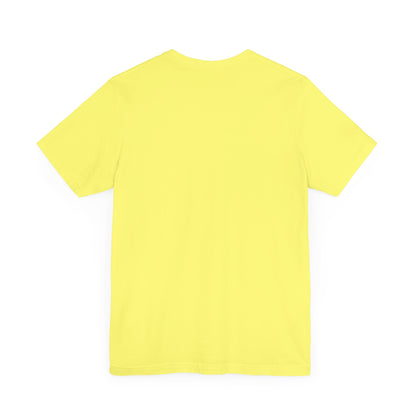 Sabrina Carpenter Inspired Unisex Short Sleeve Tee, vibrant yellow back view, luxury fashion statement piece.