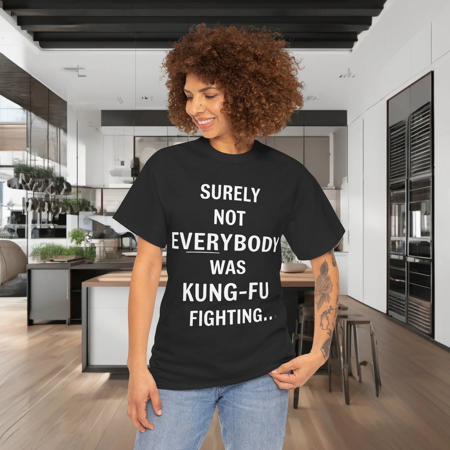 Kung Foo Fighting Graphic T-Shirt Urban Unisex Cotton Tee