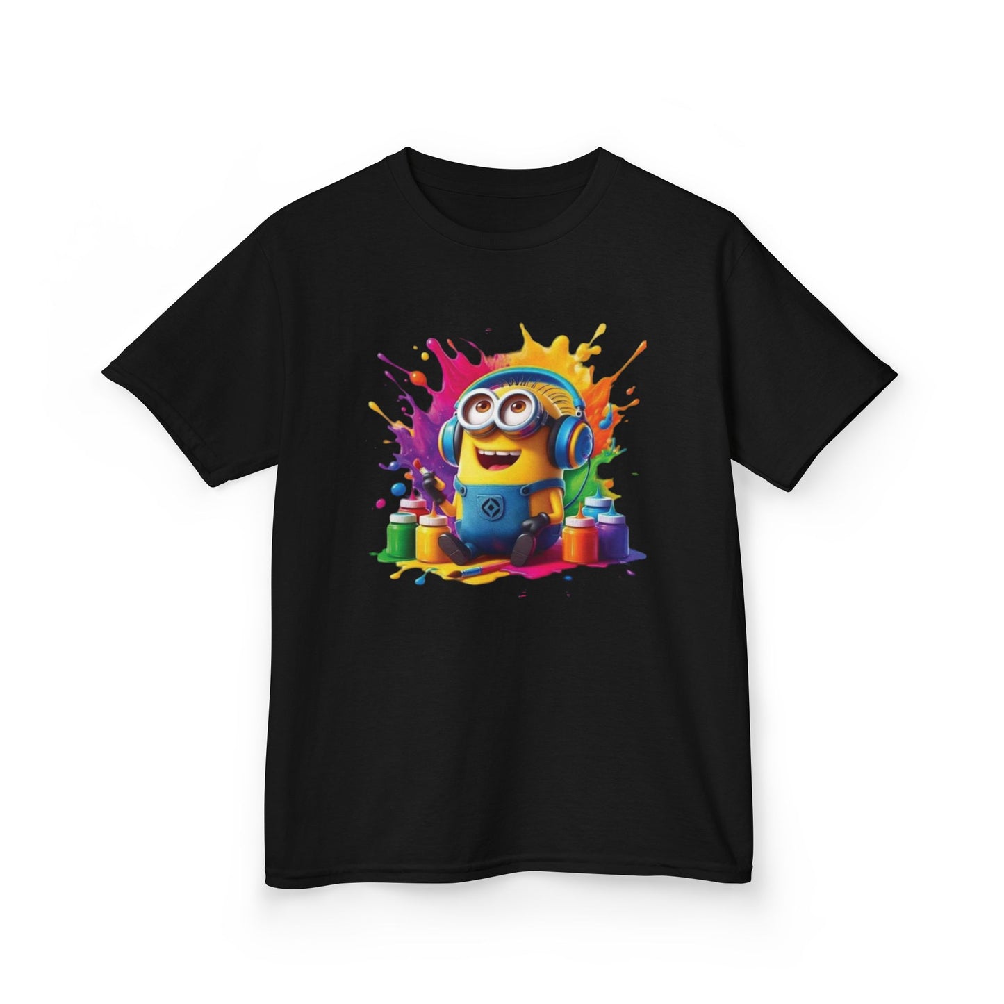 Minion T-Shirt - Paint Splatter Cartoon Art Kids Tee Childs Boys Girls Unisex