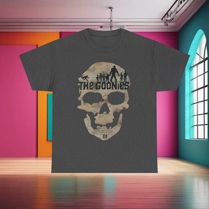 Stylish The Goonies Graphic T-Shirt with a vintage skull graphic, perfect for fans who appreciate nostalgia and contemporary fashion.