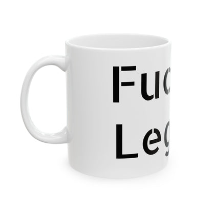 Glossy ceramic finish of the inappropriate slogan mug, the ultimate adult humour gift.