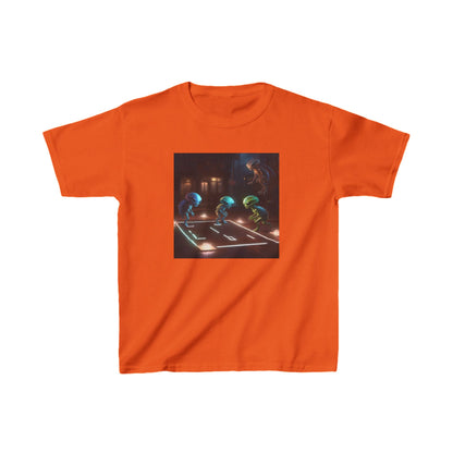 Kids Adorable Cute Aliens Heavy Cotton Tee in bright orange featuring playful alien graphics, perfect for little explorers and stylish adventures.