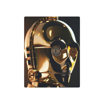 C3PO Star Wars Metal Art Poster showcasing a stunning metallic finish, highlighting intricate design details of the beloved droid, perfect for luxury wall decor.