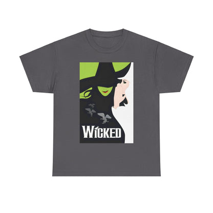 Wicked Movie Logo Graphic Unisex T-Shirt - Premium Cotton Fashion Tee for Fans in grey, presenting the elegant Wicked graphic with striking character artistry.