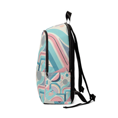Functional and stylish design of the Geometric Pastel Backpack by Dazzling Dreams Studio, ideal for both casual outings and professional settings.