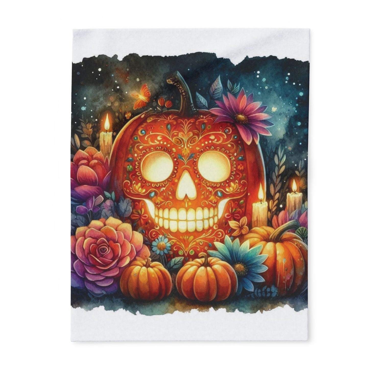 Decorative and Warm Halloween  Spooky Arctic Fleece Blanket 3 Sizes