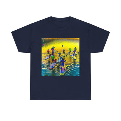 Luxurious Delightful Paddleboarding T-Shirt by Dazzling Dreams Studio, featuring an inspiring paddleboarding scene for nature lovers.