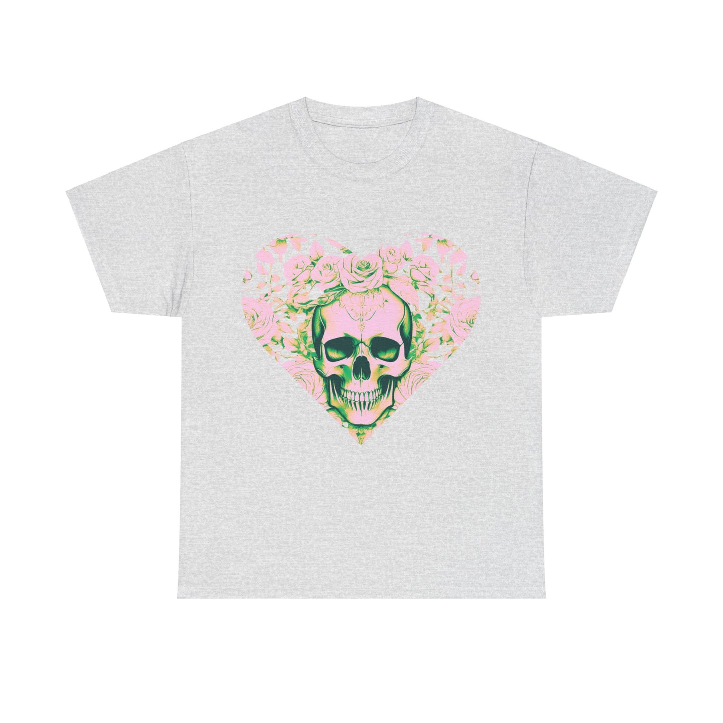 Skulls and Roses Cotton Tee, Unisex Graphic Shirt, 7 color choice