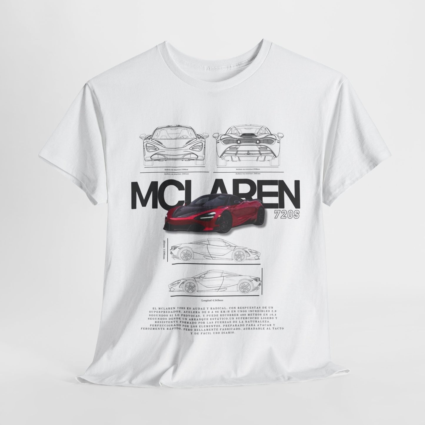 McLaren 720S T-Shirt TEE Mens: Women's Car Art, Tech Drawing, Automotive Design