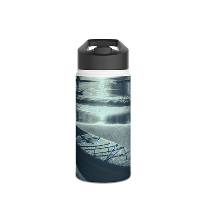Luxury Fantasy Paddleboarding Stainless Steel Water Bottle showcasing sleek design, ideal for hydration during water adventures.
