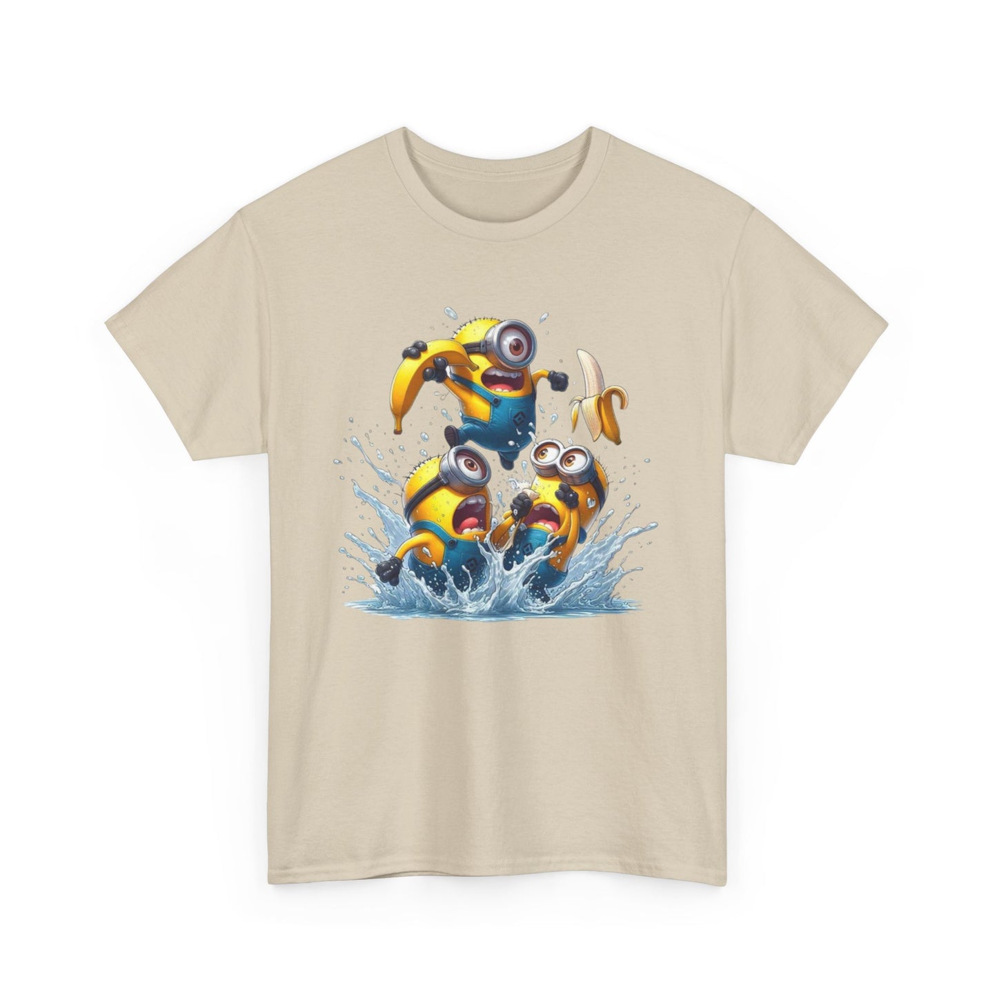 Mens Funny T-Shirt: Minions Banana Splash - Yellow Despicable Me Unisex Tee