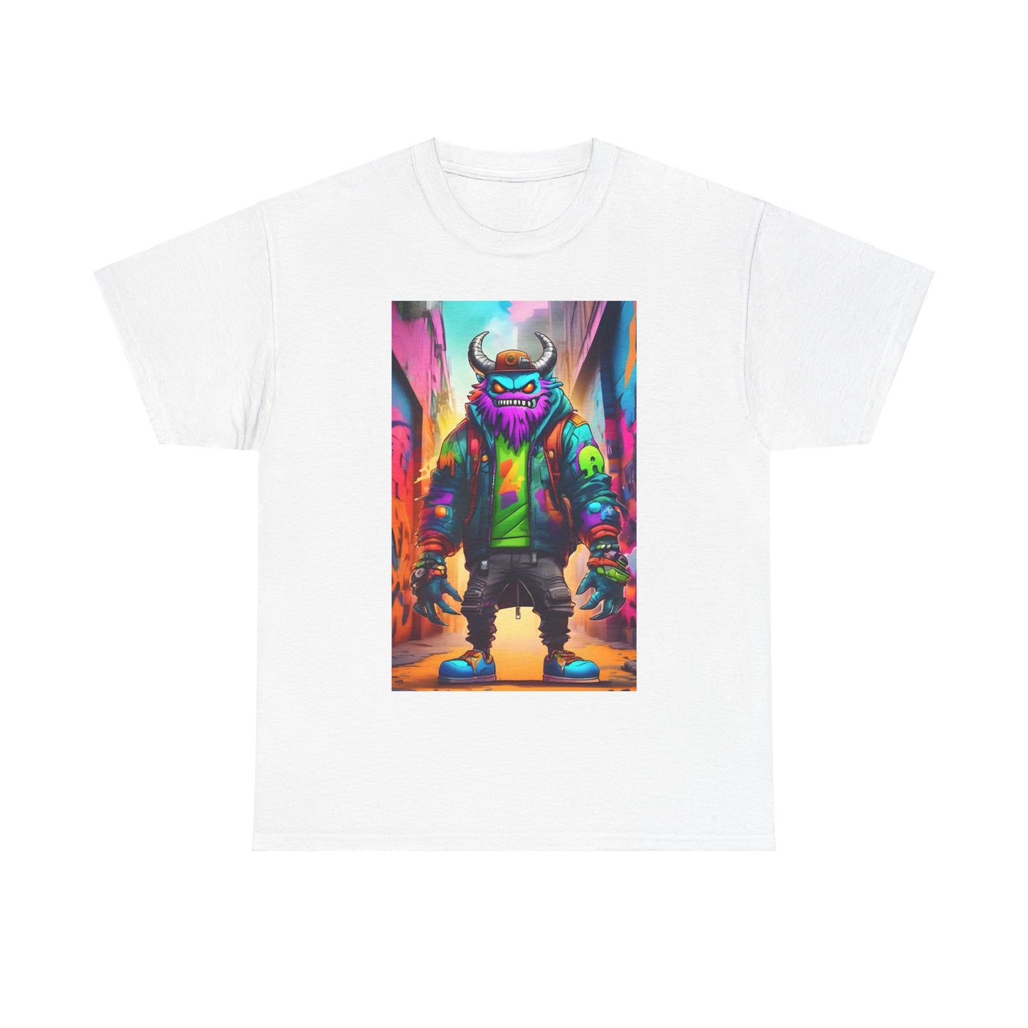 Street Monster Graphic T-Shirt, Urban Streetwear Top, Unisex Cotton