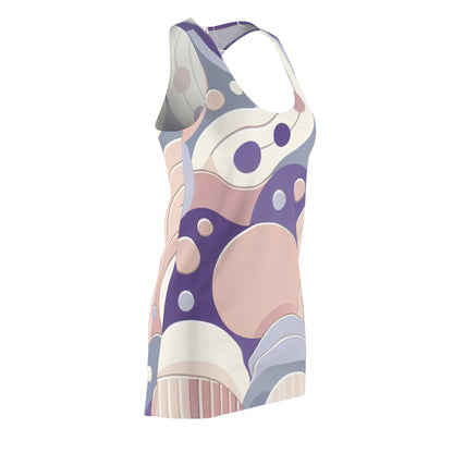 Full view of the Astrid Valentin Pastel Dress in pale purple, perfect for elegant occasions, designed by Dazzling Dreams Studio.