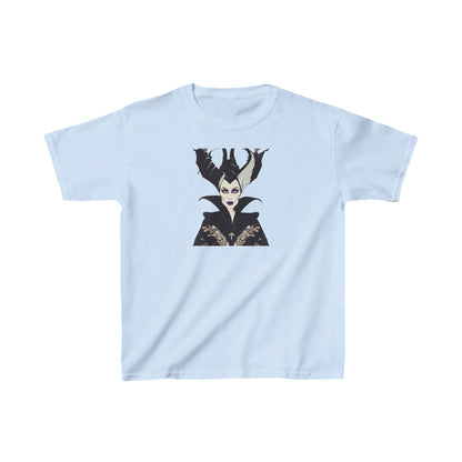 Maleficent Kids Tee in light blue, showcasing an enchanting design of Disney’s Maleficent, made from comfortable cotton for a stylish children's outfit.