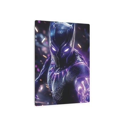 Stunning Black Panther Metal Art Poster featuring the fierce black panther, perfect for adding a luxurious touch to your interior design.