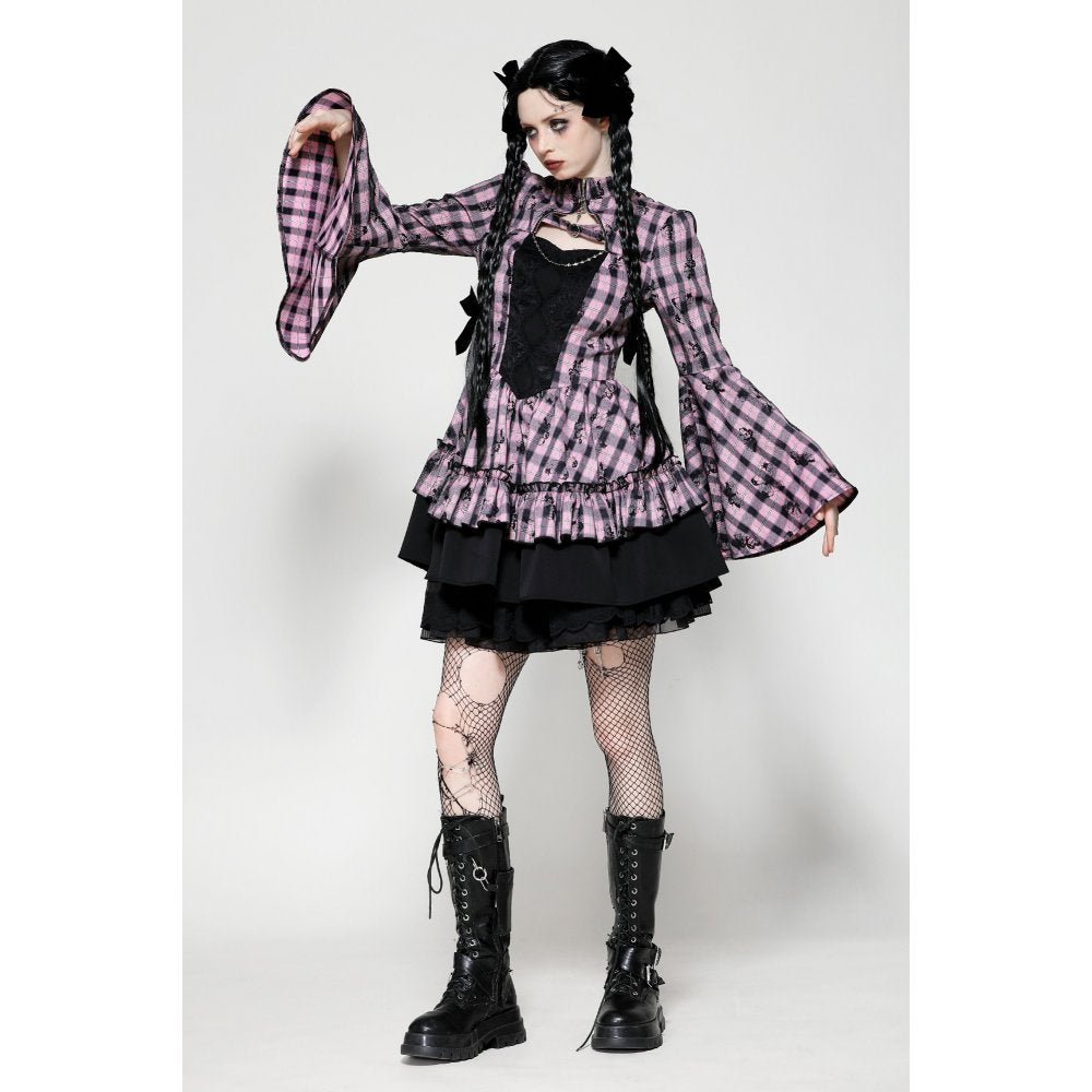 Back view of the Dark In Love Ellery Dress, featuring its unique butterfly print and flowing silhouette.