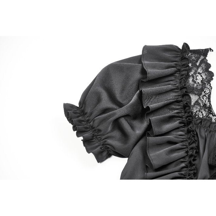 Back view of the Dark in Love Black Seraphina Corset Top highlighting the tailored shape and back zipper closure for elegance and ease.