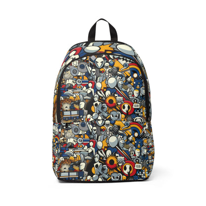 Trendy Pop Art Backpack by Dazzling Dreams Studio showcasing a vibrant cartoon-inspired design, perfect for contemporary fashion lovers.