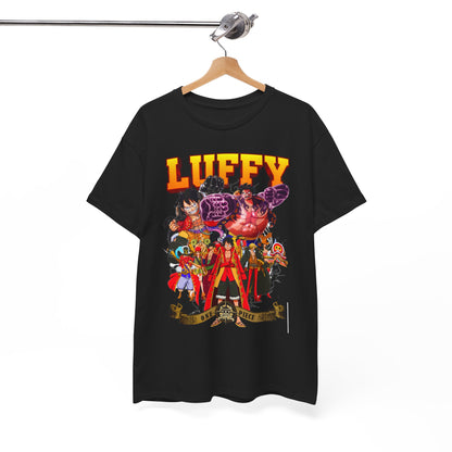 Sophisticated hanging t-shirt featuring a striking One Piece illustration, perfect for showcasing your love for anime and style.