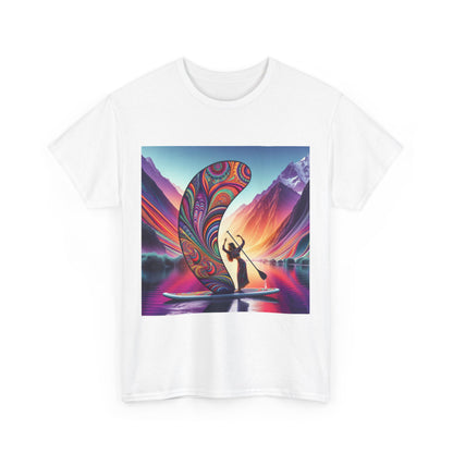 Luxurious Delightful Paddle Board T-Shirt from Dazzling Dreams Studio featuring an elegant paddleboarding graphic, perfect for water sports enthusiasts.