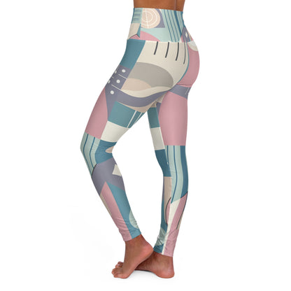 Luxurious Contemporary Pastel Leggings featuring exquisite abstract geometric patterns by Dazzling Dreams Studio, combining comfort and style for the modern fashionista.